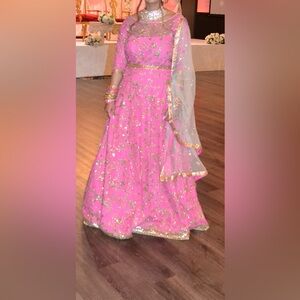 Elegant Pink Embellished Indian anarkali/Dress